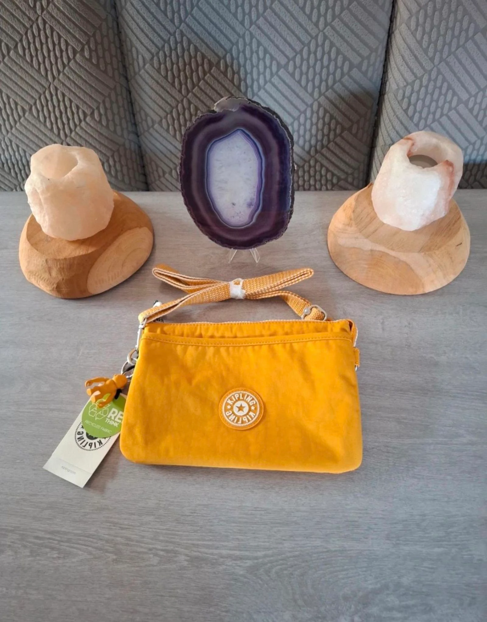 Superbe sac a main moutarde kipling